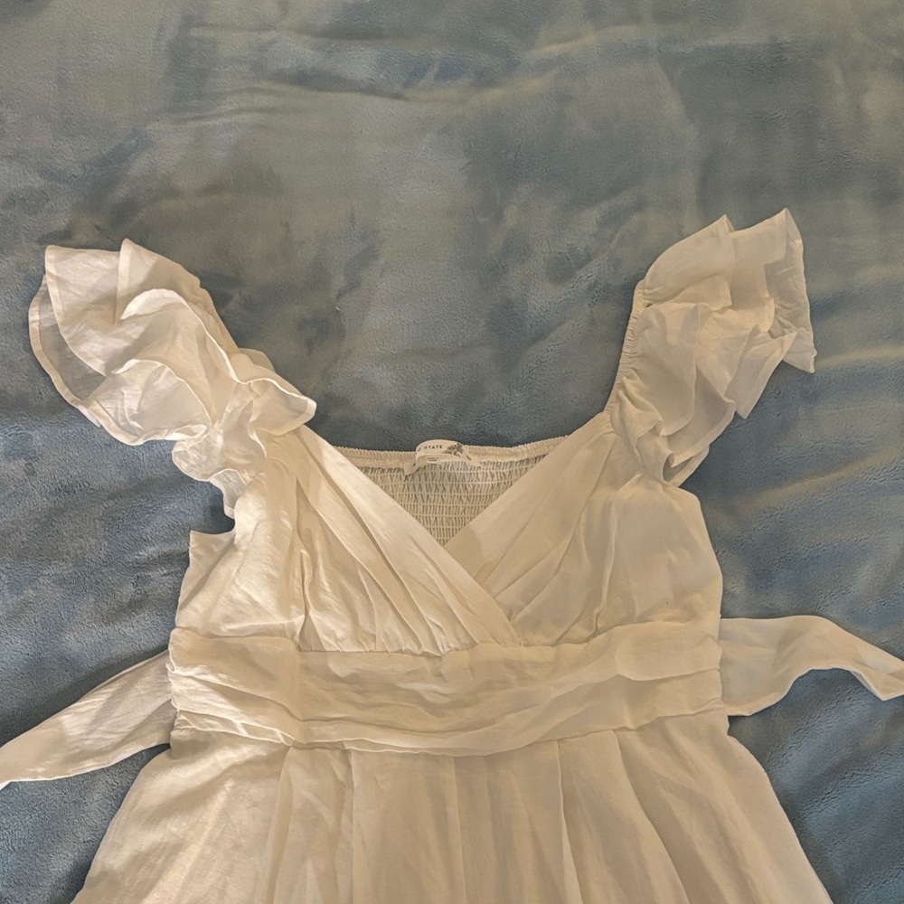 Altr’d State Elegant White Ruffled romper